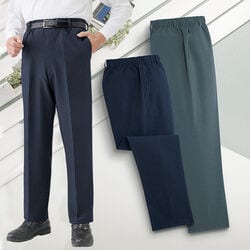 日本製きちんと見え快適パンツ2色組