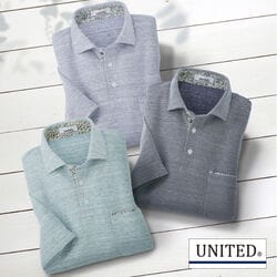 UNITED メランジ鹿の子 きれいめ半袖ポロ3色組