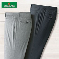 HUNTINGTON CLUB 吸水速乾・接触冷感綿混ストレッチスラックス2色組