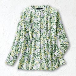 花柄ピンタックブラウス