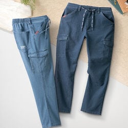 タルテックス 接触冷感ストレッチデニムパンツ2色組