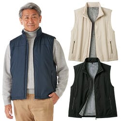 中わた＋裏ボアダブルで暖か軽量ベスト
