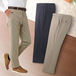 ユナイテッド 年中重宝綿混ストレッチチノパンツ2色組