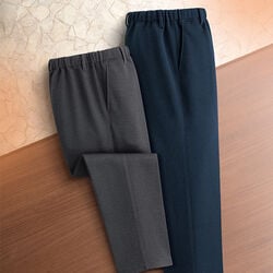 「ソリストヒート」使用杢調あったか裏起毛パンツ2色組