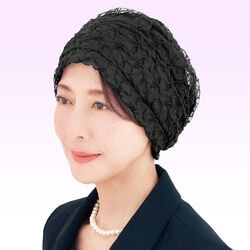 国産北陸刺しゅうオーガンジーヘアキャップ