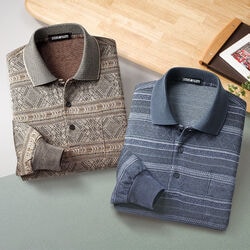 ウール入ジャカードポロシャツ