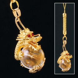 水晶龍の黄金ストラップ