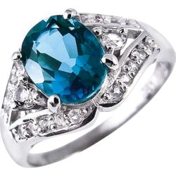 大粒ロンドンブルートパーズリング