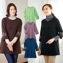 やわらか刺しゅうチュニック