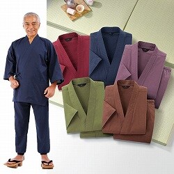 選べる5色・5サイズ！男女兼用綿100％作務衣
