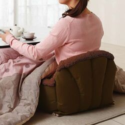 腰を包む座れる毛布