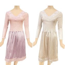 八分袖切替スリップ 2色組