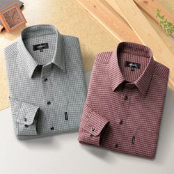 ピエルッチ 千鳥格子柄シャツ2色組