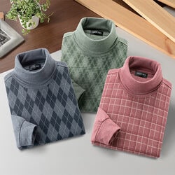 ジャックスカイ 柄違いタートルネックプルオーバー3色組