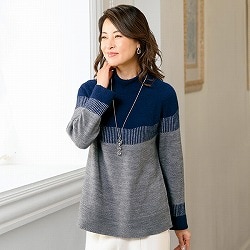 切替デザインホールガーメントセーター