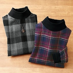 先染め格子柄かっぽう着2色組