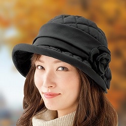 ふんわりキルトのあったか帽子