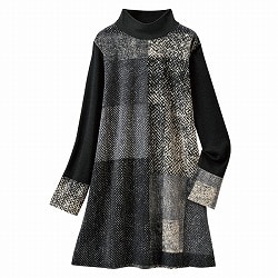 パッチワーク柄ロングチュニック