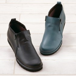 牛革はっ水5Eダブルファスナーウォーキングシューズ