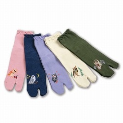 オーガニックコットンふくろう柄足袋ソックス5足組