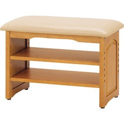 木製収納付玄関ベンチ