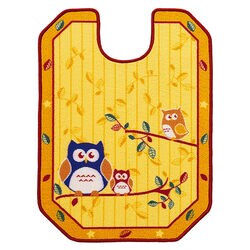 幸運の八角形ふくろうトイレマット