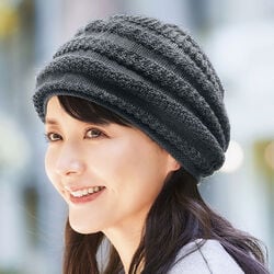 内側シルクのあたたか帽子2色組