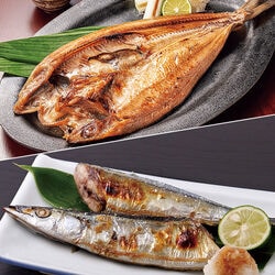 灰干し真ほっけ開き5枚+塩さんま10尾セット