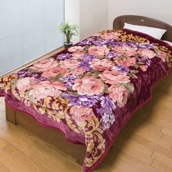豪華な花柄ニューマイヤー毛布2色組