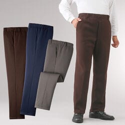 日本製「スコッチガード」使用裏起毛楽々パンツ3色組