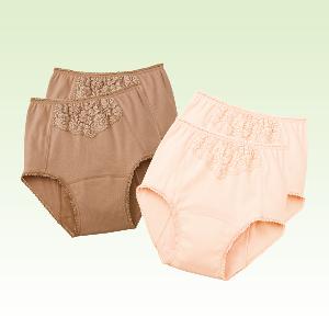 フロントレース付深ばき安心ショーツ2色4枚組