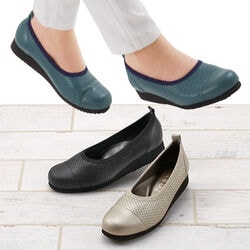 牛革5Eパンチングウォーキングシューズ