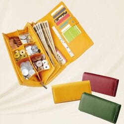 牛革コイン仕分けかぶせ長財布