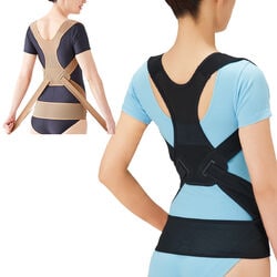 丸まった背中を起こす姿勢のサポーター