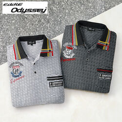 エディ・オデッセイ ジャカード7分袖ポロシャツ2色組