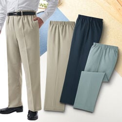 紳士 麻入ストレッチパンツ3色組