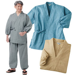 作務衣です。 紳士遠州染め作務衣(M グレー): メンズファッション／はぴねすくらぶ