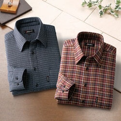 ピエルッチ あったかウール入りシャツ2色組