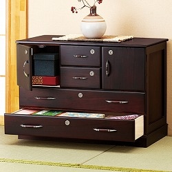 全段鍵付桐チェスト 横型【SAMPLEセール】