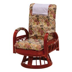 籐リクライニング回転座椅子