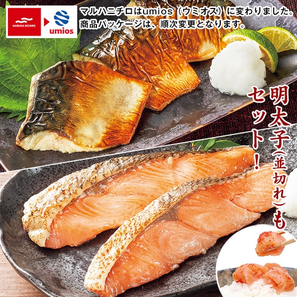 便利な骨なし 国産さば塩焼・国産秋鮭塩焼セット+明太子100g