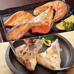 鳥取県産銀鮭カマ2kg+国産真鯛のカマ500g