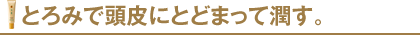 とろみで頭皮にとどまって潤す。