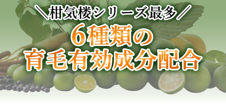柑気楼シリーズ最多 6種類の育毛有効成分配合