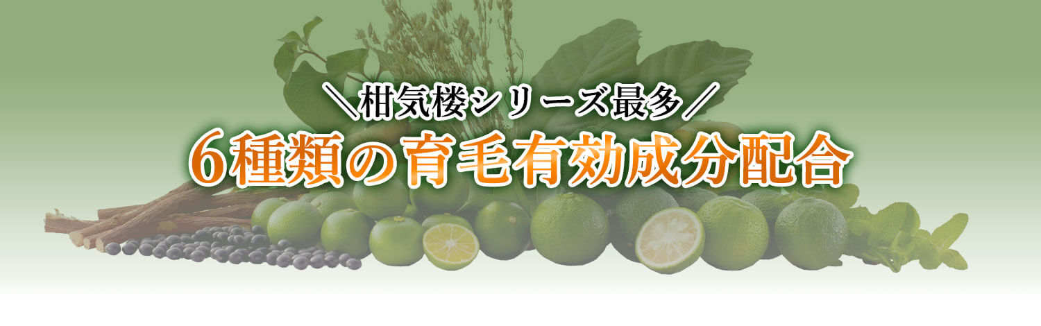 柑気楼シリーズ最多 6種類の育毛有効成分配合