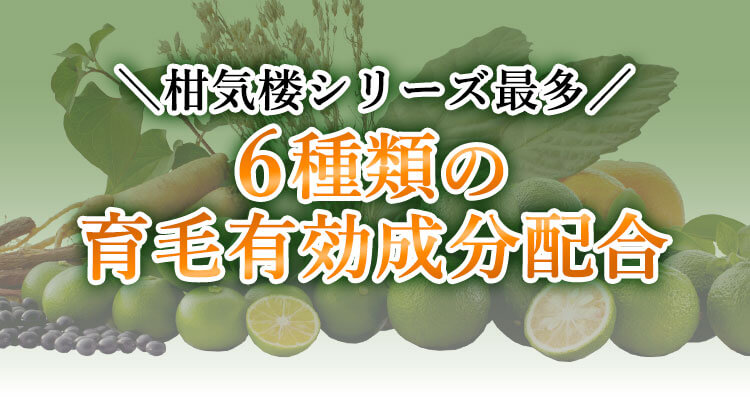 柑気楼シリーズ最多 6種類の育毛有効成分配合