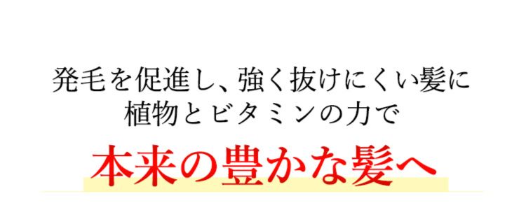 発毛を促進し、強く抜けにくい髪に植物とビタミンの力で本来の強く豊かな髪に