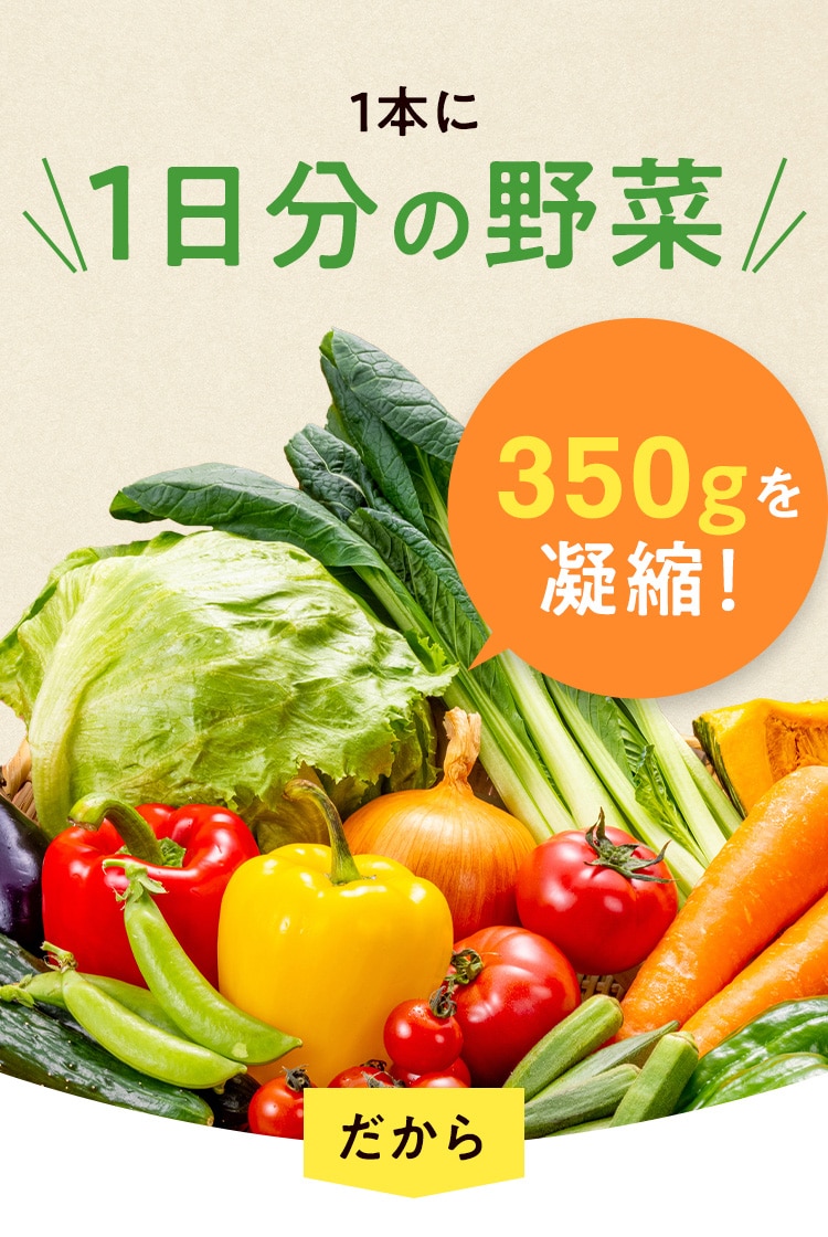 1本に1日分の野菜350gを凝縮！