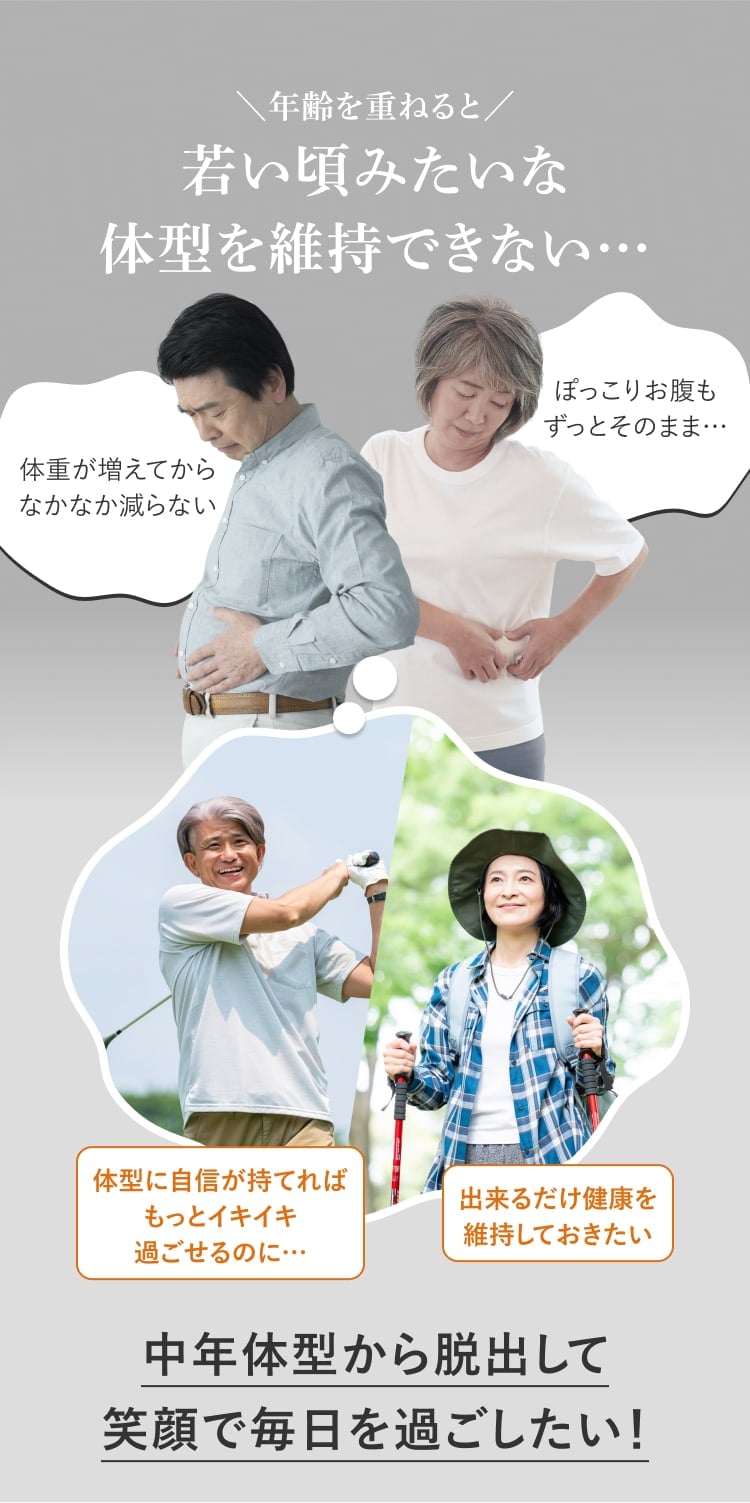 年齢を重ねると若い頃みたいな体型を維持できない…